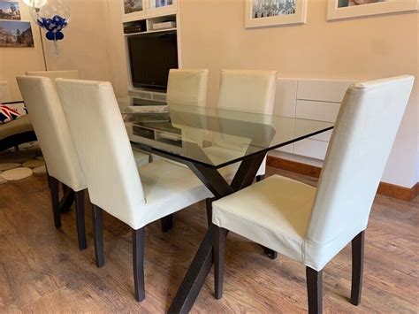 seater glass dining table  chairs  maldon essex gumtree