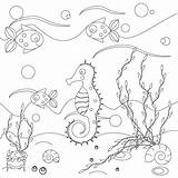 Coloring Pages Educational Marine Sea Drawing Kindergarten Scene Game Kids Colouring Life Seahorse Animals Activity Theme Underwater Usmc Academic Getcolorings sketch template