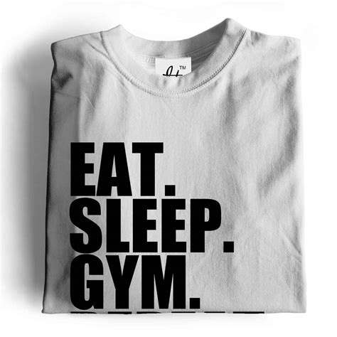 eat sleep gym repeat fitness instructor weights mens t shirt ebay