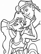Hercules Coloring Meg Pages Disney Megara sketch template
