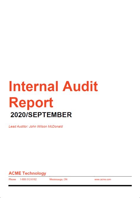 internal audit template