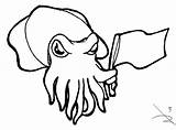 Cuttlefish Drawing Template Coloring Sketch sketch template
