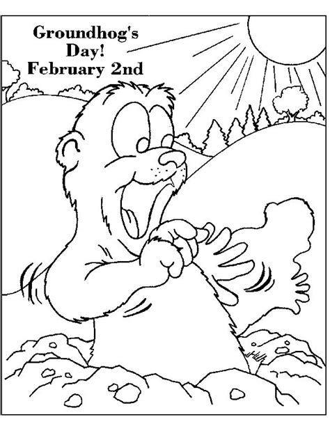 happy groundhog day coloring page  printable coloring pages  kids