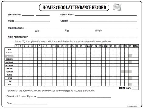 printable homeschool attendance sheet drew blue