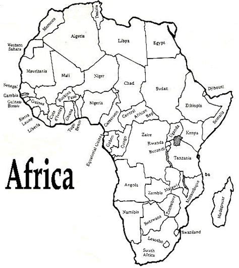 printable african map  countries labled  printable maps