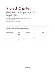 istm   project charterdocx project charter bluebonnet supplier