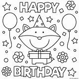 Birthday Coloring Kids Happy Pages Fun Printable Print Book sketch template