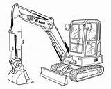 Bobcat Drawing Excavator E35 Getdrawings sketch template
