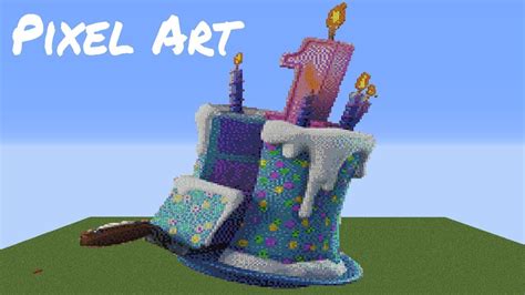 Minecraft Fortnite Birthday Cake ║ Pixel Art ║ Time