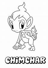 Coloring Chimchar Pokemon Pages Color Hellokids Print sketch template