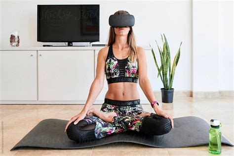 Yoga E Learning Lessons With Vr Headset At Home By Ivan Gener Yoga