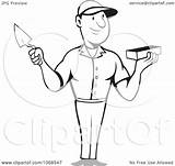 Trowel Mason Clipart Holding Template sketch template