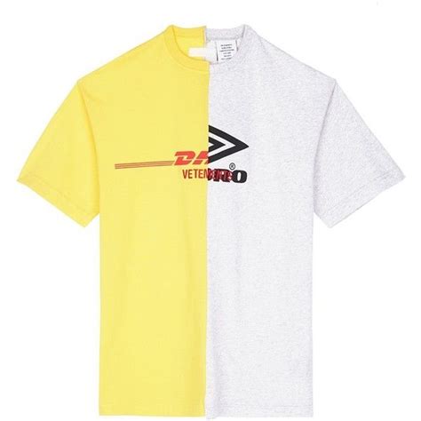 vetements dhl umbro logo print  shirt  idr   polyvore featuring tops