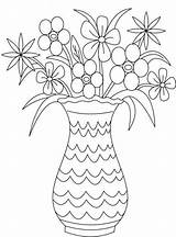 Vase Flower Coloring Pages Pot Flowers Drawing Bouquet Kids Printable Print Drawings Color Vases Line Large Size Clipart Top Getcolorings sketch template