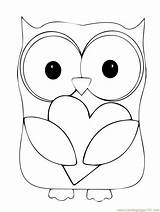 Coloring Owl Pages Cute Baby Printable Animals Valentines Library Clipart Owls sketch template