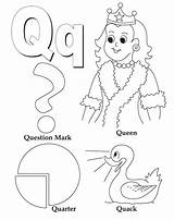 Coloring Quack Question Mark Pages Letter Alphabet Queen Getcolorings sketch template