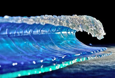 Glass Waves Wave Sculpture Water Sculpture Fused Glass Art