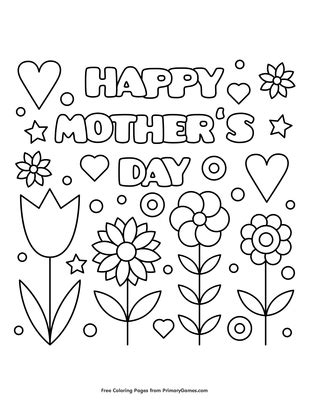 printable happy mothers day coloring sheets  printable templates