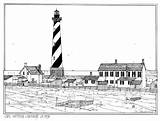 Cape Hatteras Lighthouse Ira Shander 1898 Coloring Pages Choose Board Lighthouses sketch template