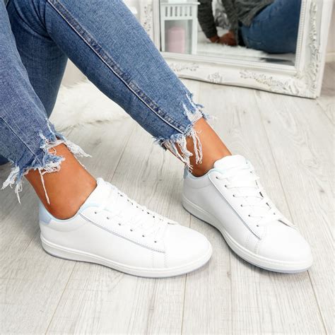 womens ladies lace  flat trainers women party comfy sneakers plimsolls shoes ebay