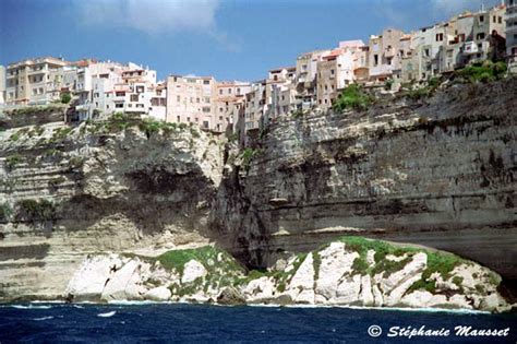 bonifacio village  cliff   sea