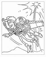 Buzz Coloring Lightyear Woody Pages Flying Coloring4free Toy Story Kids Colouring Color Boys Pixar Anycoloring Sheets Disney sketch template