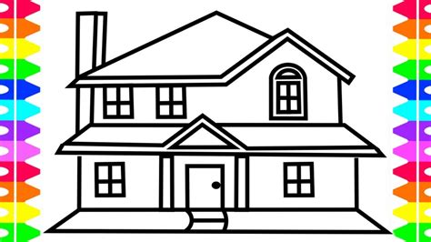 draw house house coloring page fun coloring  kids learning