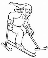 Coloring Skiing Pages Ski Popular sketch template