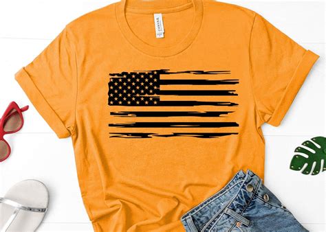 American Flag Shirt Vintage Graphic Tee Gray T Shirts Etsy