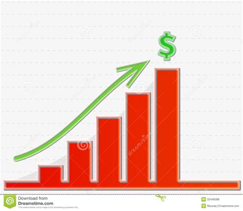 graph growing   top  money stock illustration