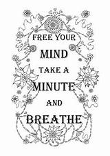 Colouring Mindfulness Breathe Printable Arts Breathing Exercises sketch template