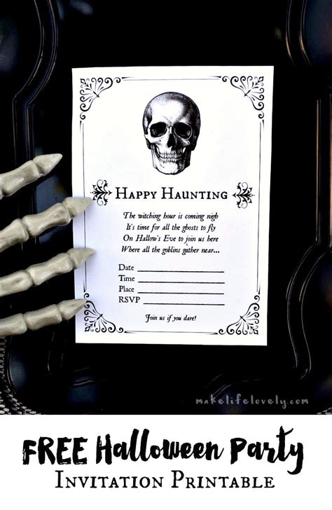 printable halloween invitations   spooky soiree printable