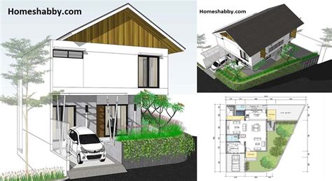 desain rumah menyamping  denah rumah minimalis   lantai type