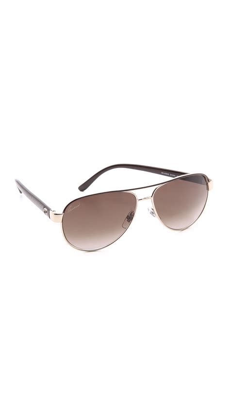 gucci renewal aviator sunglasses ivorybrown gradient lyst
