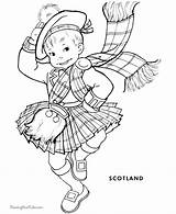 Coloring Pages Kids Scotland Leprechaun Print Girl Printable Colouring St Children Night Outline Burns Books Patrick Female Around Ecosse Printing sketch template