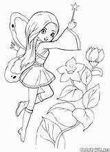 Fairy Coloring Pages Cute Princess sketch template