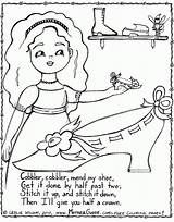 Rhymes Cobbler Colouring Nursery Kinderreim Ausmalbilder Mend Shoe Tracing sketch template