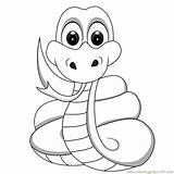 Snake Coloring Pages Printable Kids Snakes Animal Cute Baby Reptile Animals Colouring Clipart Cartoon Color Books Sheets Print Library Book sketch template