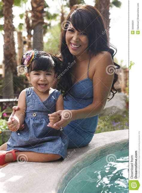 beautiful latina mother and daughter stock image image 30949591