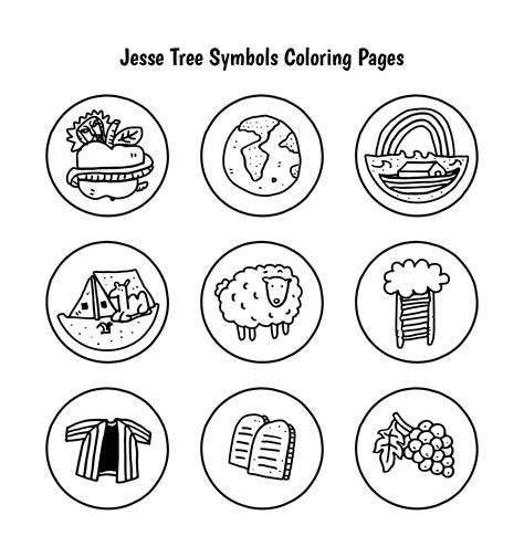 jesse tree symbols coloring pages coloring pages