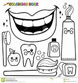 Hygiene Coloring Toothbrush Dental Vector Personal Drawing Brush Pages Set Tooth Toothpaste Stroke Color Stock Outline Printable Getdrawings Sheets Objects sketch template