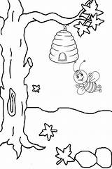 Beehive Coloring Pages Tree Fun Seven Cute sketch template