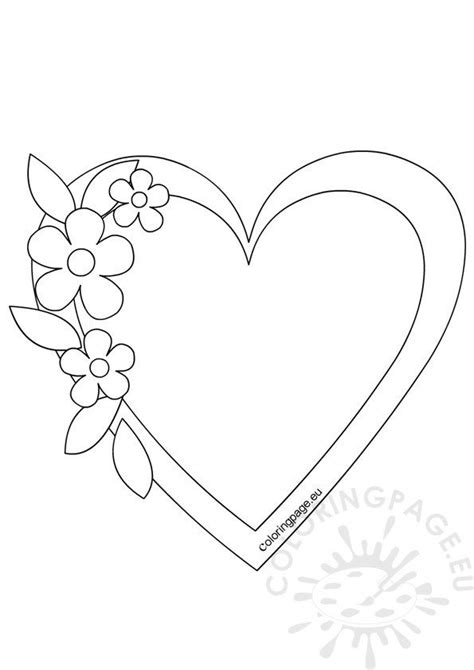 heart frame template coloring page