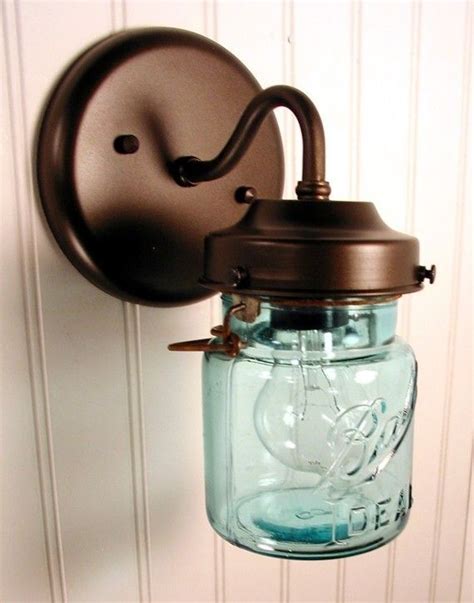 Vintage Blue Canning Jar Sconce Light By Lampgoods On Etsy Diy Mason