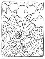 Coloring Pages Mountain Mountains Scenery Printable Color National Park Getcolorings Getdrawings sketch template