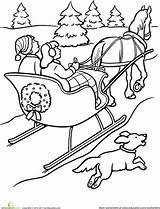 Sleigh Coloring Ride Pages Horse Colouring Book Winter Worksheets Bells Jingle Sheets Education Sketches Printable Rides Horses Board Choose First sketch template