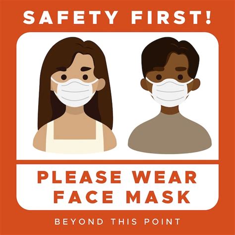 premium vector  wear face mask sign