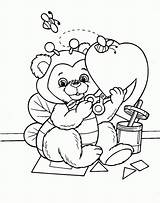 Coloring Valentines Pages Valentine Printable Kids Bear Colouring Children Bestcoloringpagesforkids Valenti sketch template