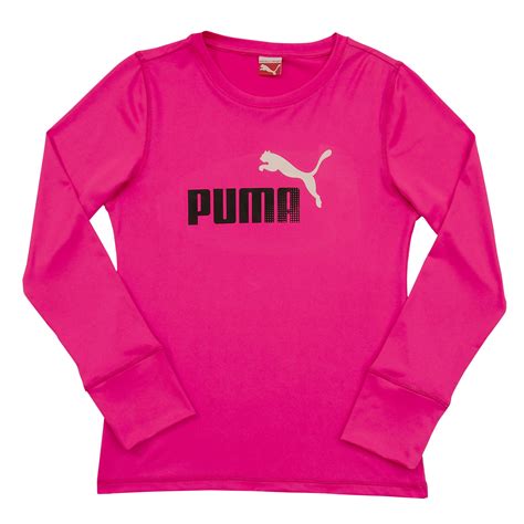 puma girls long sleeve shirt athletic sports  shirt mesh tee pink large walmartcom