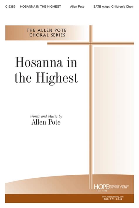 hosanna   ap satb hope publishing company